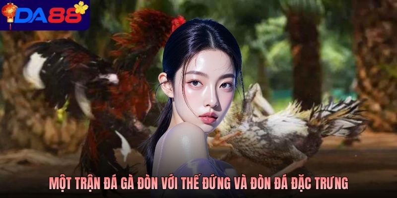 Một trận đá gà đòn với thế đứng và đòn đá đặc trưng